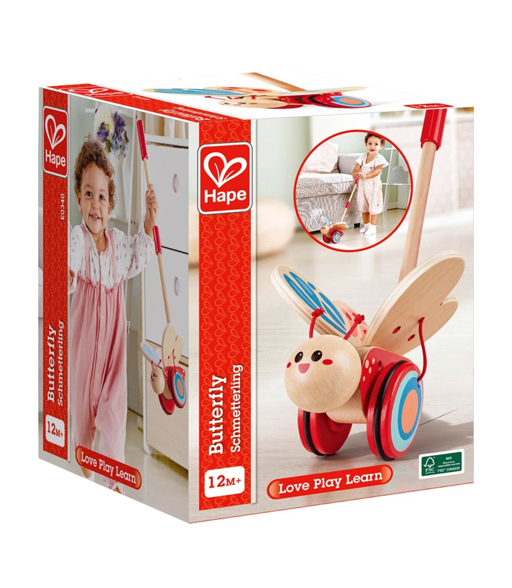 Schiebespielzeug Schmetterling aus Holz