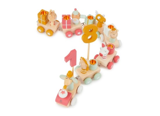 Geburtstagszug Holz Scandi-Chic Berry 0-99 Jahre