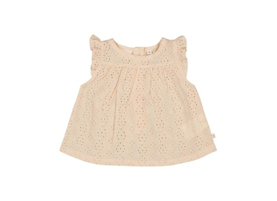 2-tlg. Set T-Shirt Flügelarm und Shorts Lochstickerei