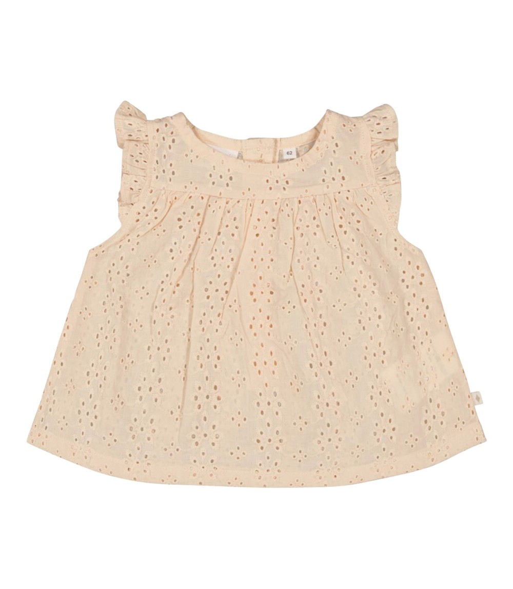 2-tlg. Set T-Shirt Flügelarm und Shorts Lochstickerei