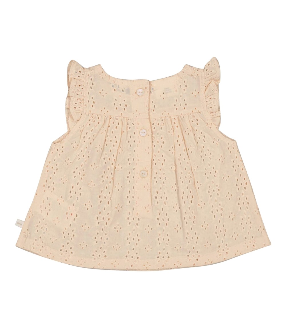 2-tlg. Set T-Shirt Flügelarm und Shorts Lochstickerei