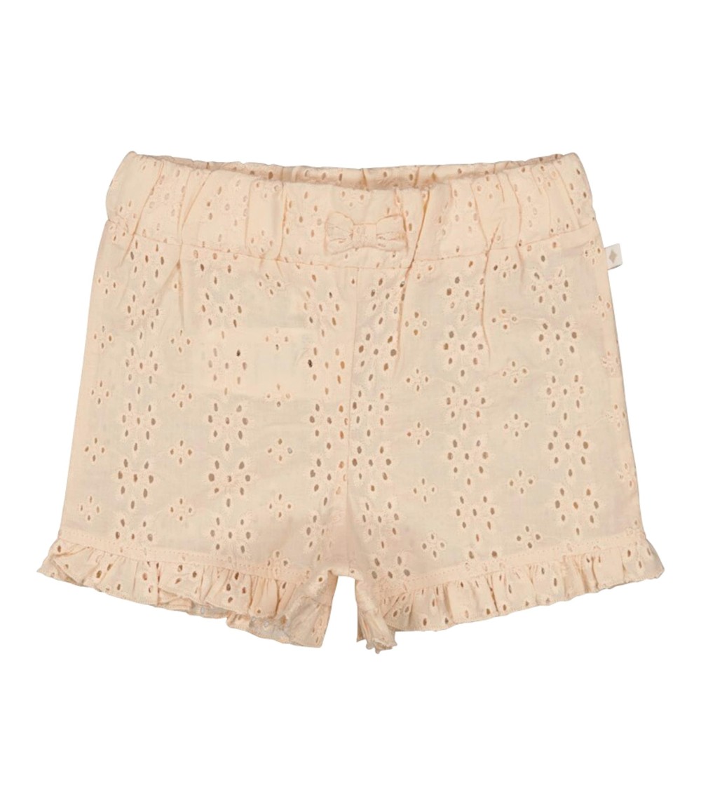 2-tlg. Set T-Shirt Flügelarm und Shorts Lochstickerei