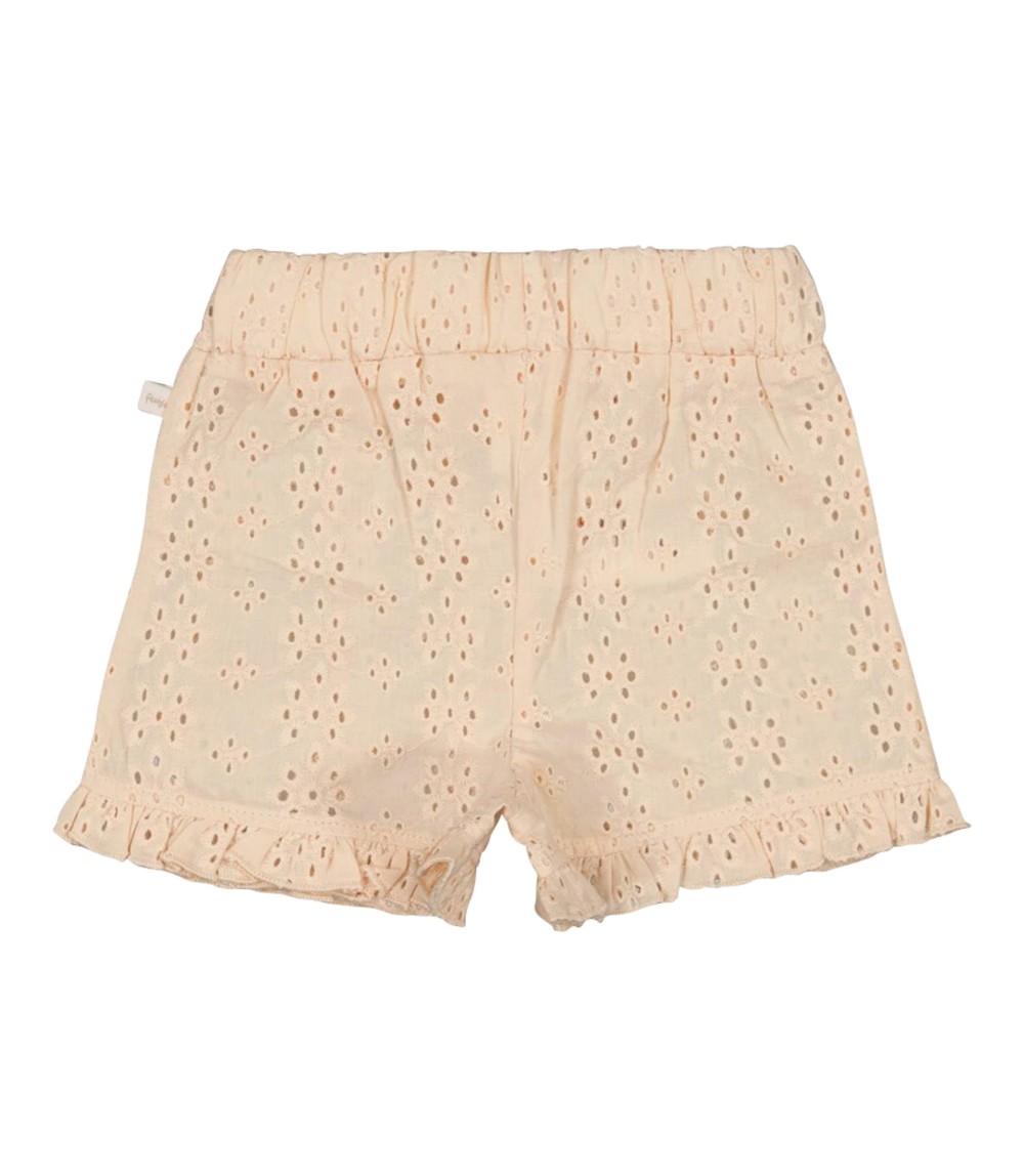 2-tlg. Set T-Shirt Flügelarm und Shorts Lochstickerei