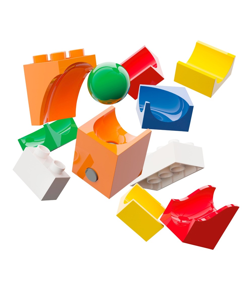 Kugelbahn Erweiterung Katapult 41-tlg.