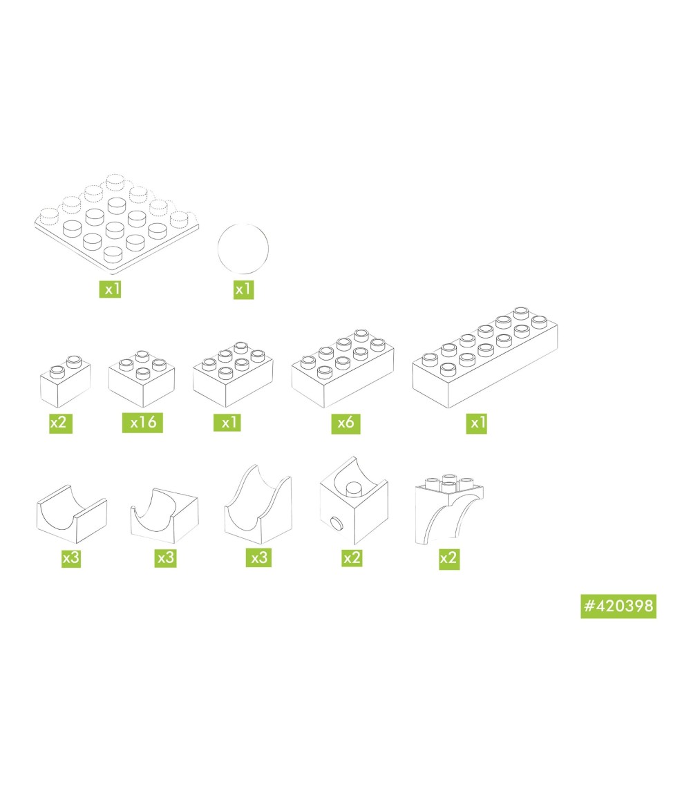 Kugelbahn Erweiterung Katapult 41-tlg.