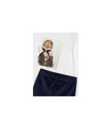 2-tlg. Set Shirt langarm und Samt-Leggings Mädchen