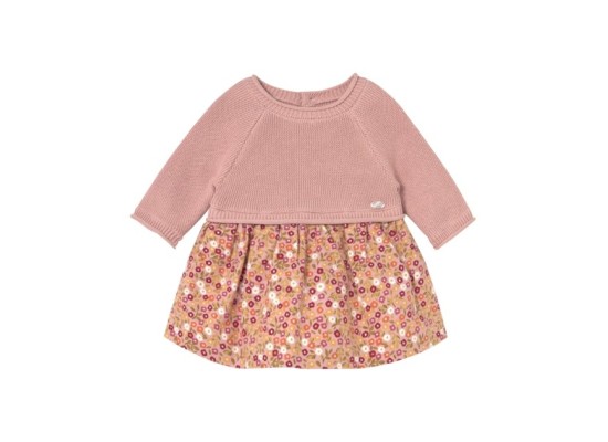 Kleid langarm 2in1 Strickpullover und Rock Blumen