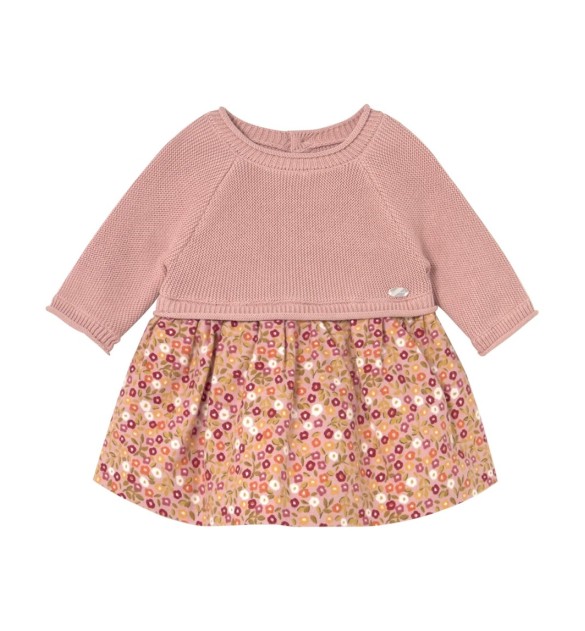 Kleid langarm 2in1 Strickpullover und Rock Blumen