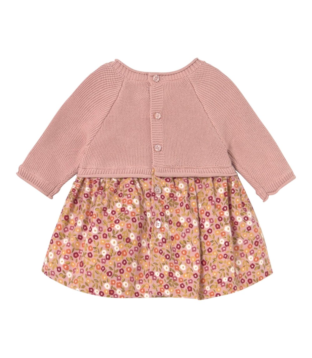 Kleid langarm 2in1 Strickpullover und Rock Blumen