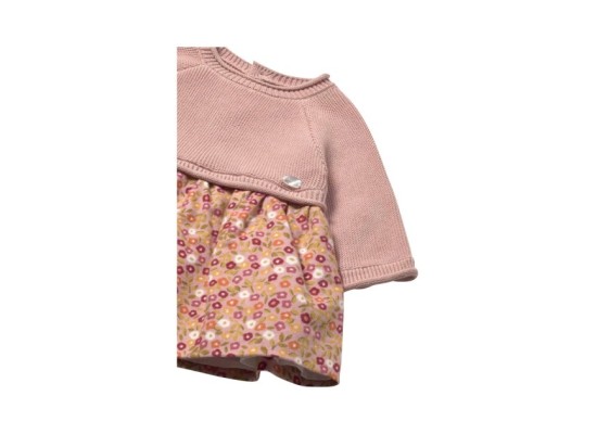 Kleid langarm 2in1 Strickpullover und Rock Blumen
