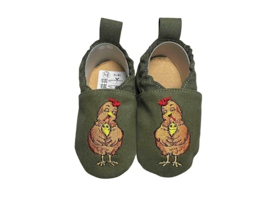 Kinderschuhe RecyStep Mama Huhn grün