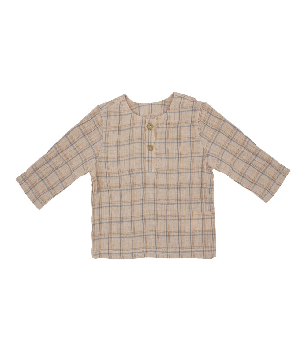 Musselin-Hemd langarm Karo