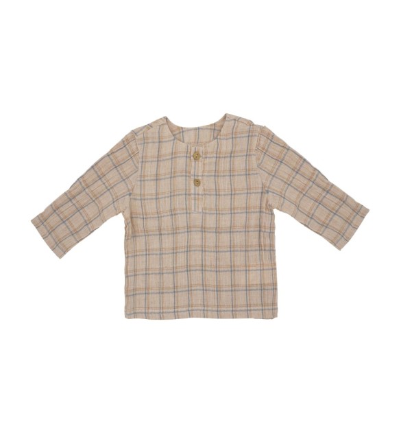 Musselin-Hemd langarm Karo