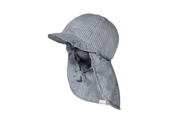 Schirmütze mit Nackenschutz Ringel