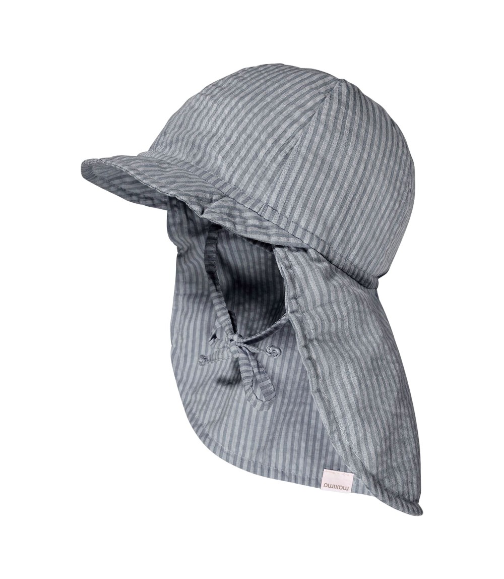 Schirmütze mit Nackenschutz Ringel