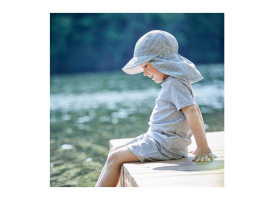 Schirmütze mit Nackenschutz Ringel