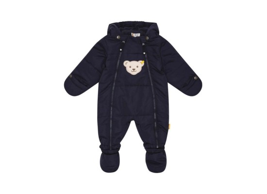 Steppoverall mit abnehmbarem Fuß und Kapuze Bär