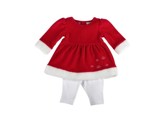 2-tlg. Set Weihnachtskleid mit Leggings