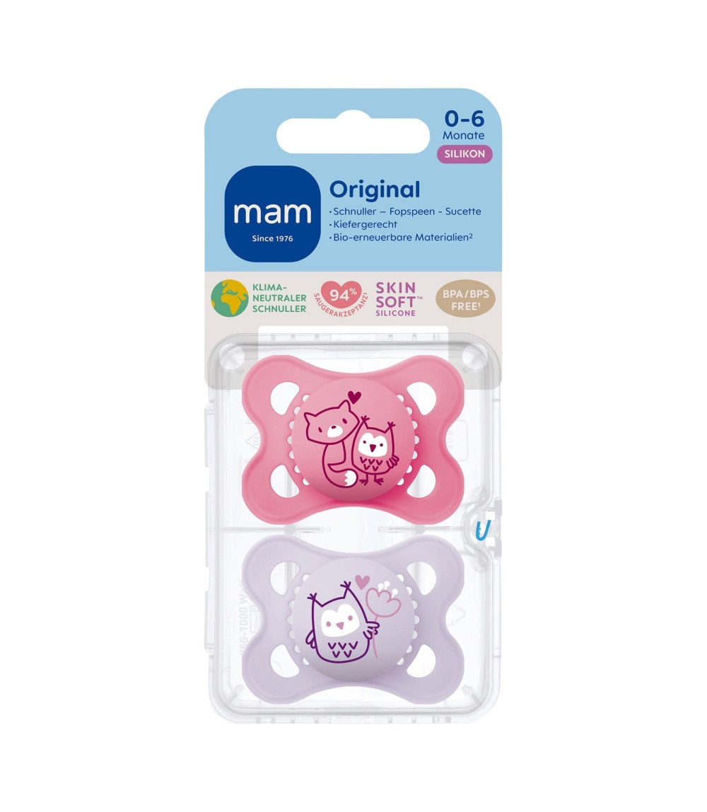 2er-Pack Schnuller Original Silikon, 0-6M