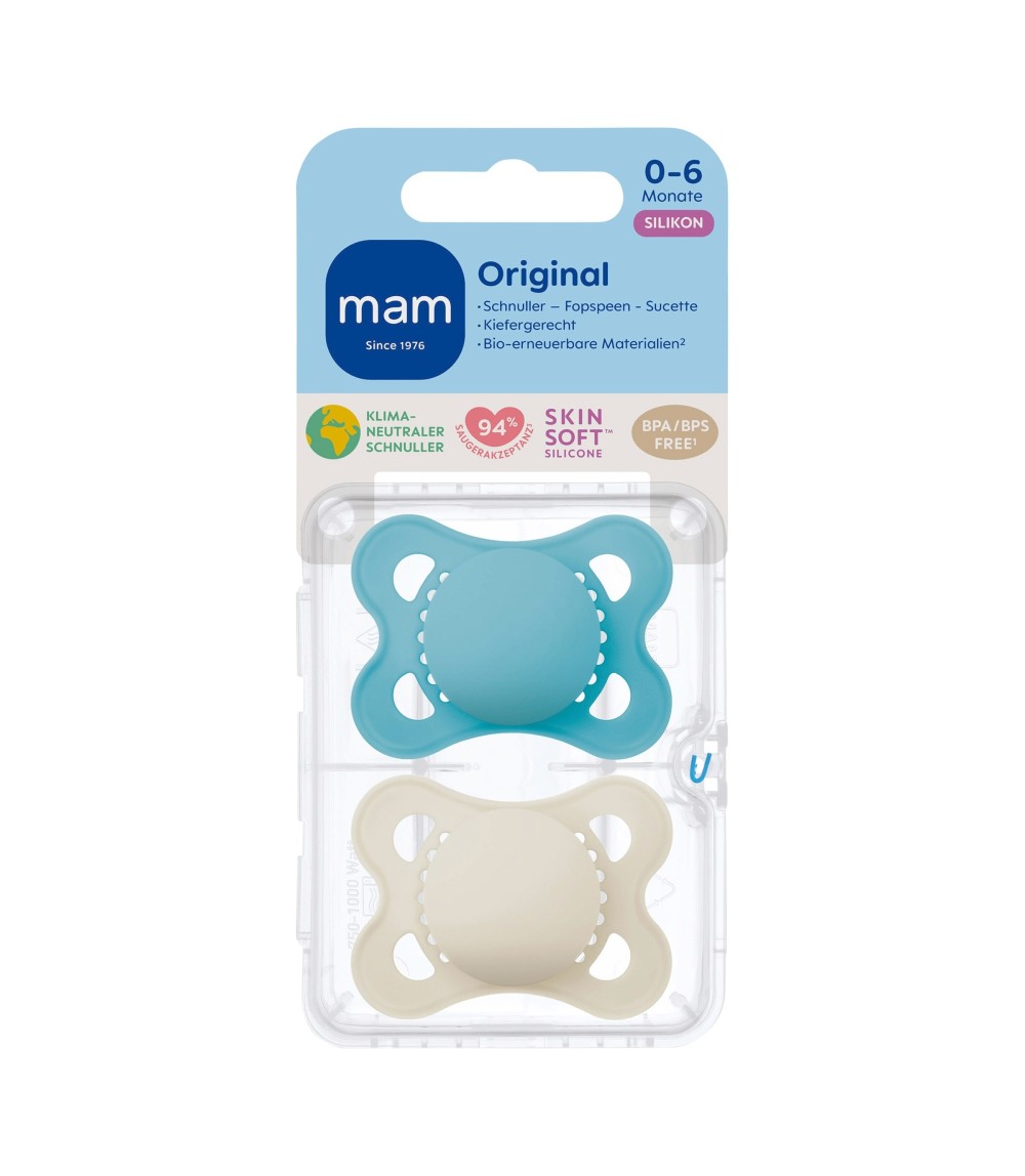 2er-Pack Schnuller Original Silikon, 0-6M