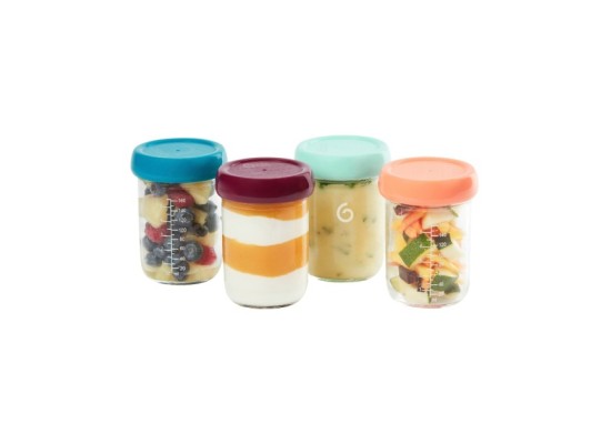 4er-Pack Aufbewahrungsbecher Glas