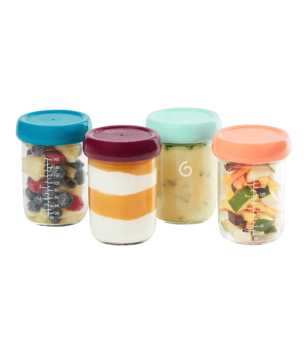 4er-Pack Aufbewahrungsbecher Glas