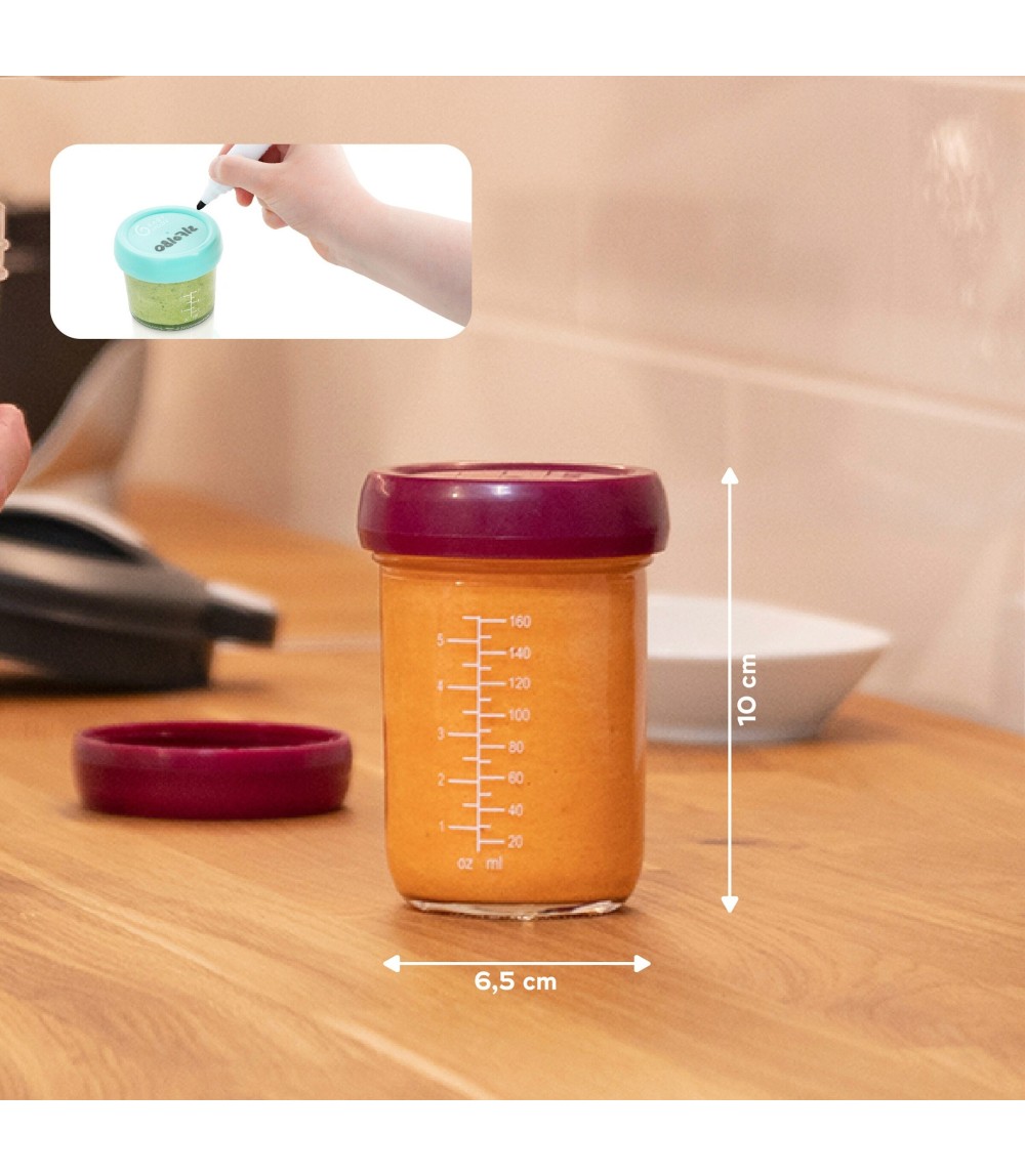 4er-Pack Aufbewahrungsbecher Glas