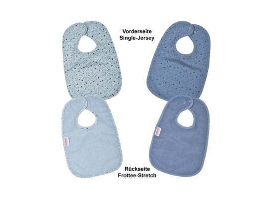 2er-Pack Lätzchen mit Druckknopf 26x40 cm