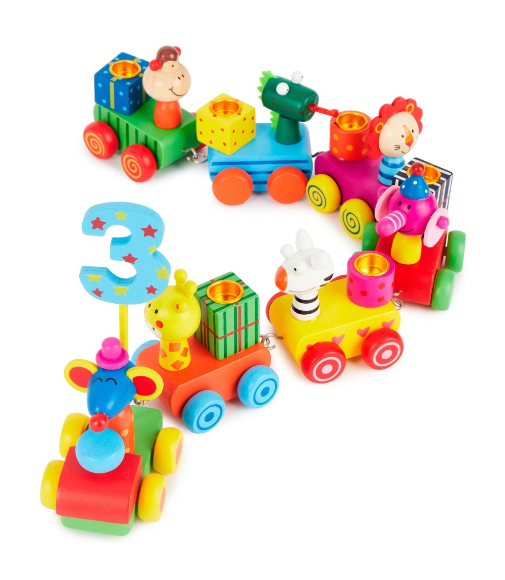 Geburtstagszug Holz Safari mit Zahlen 0-9 - ab Geburt