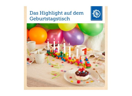 Geburtstagszug Holz Safari mit Zahlen 0-9 - ab Geburt