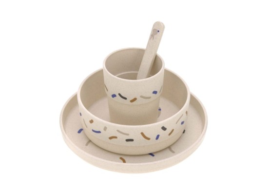 4-tlg. Geschirrset mit Zellulose