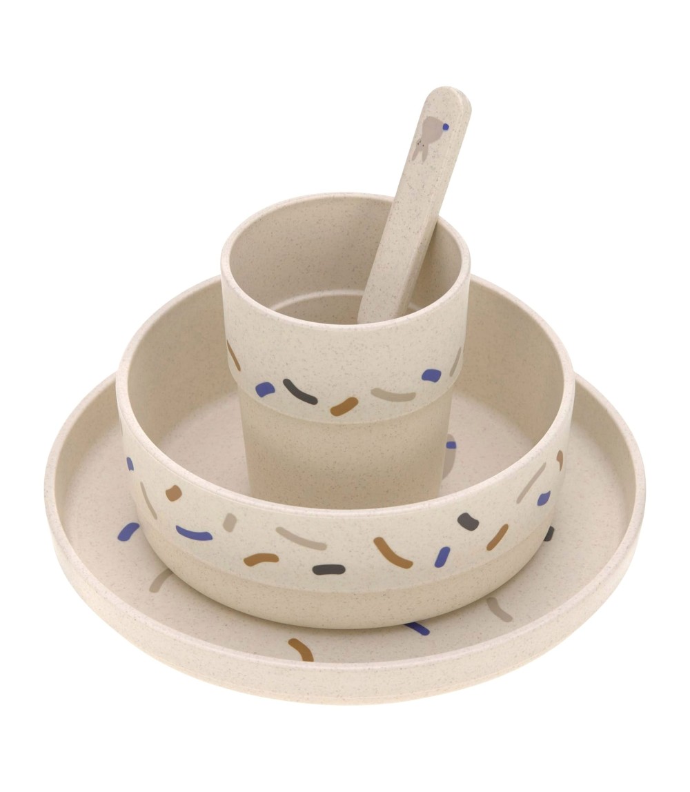 4-tlg. Geschirrset mit Zellulose