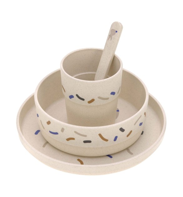 4-tlg. Geschirrset mit Zellulose