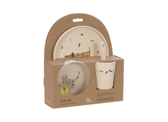 4-tlg. Geschirrset mit Zellulose