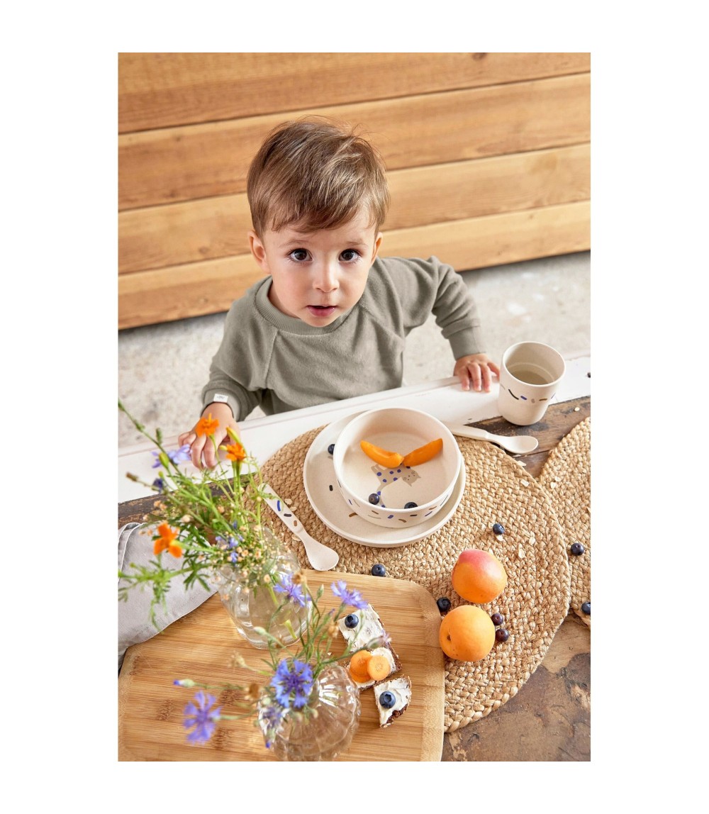 4-tlg. Geschirrset mit Zellulose