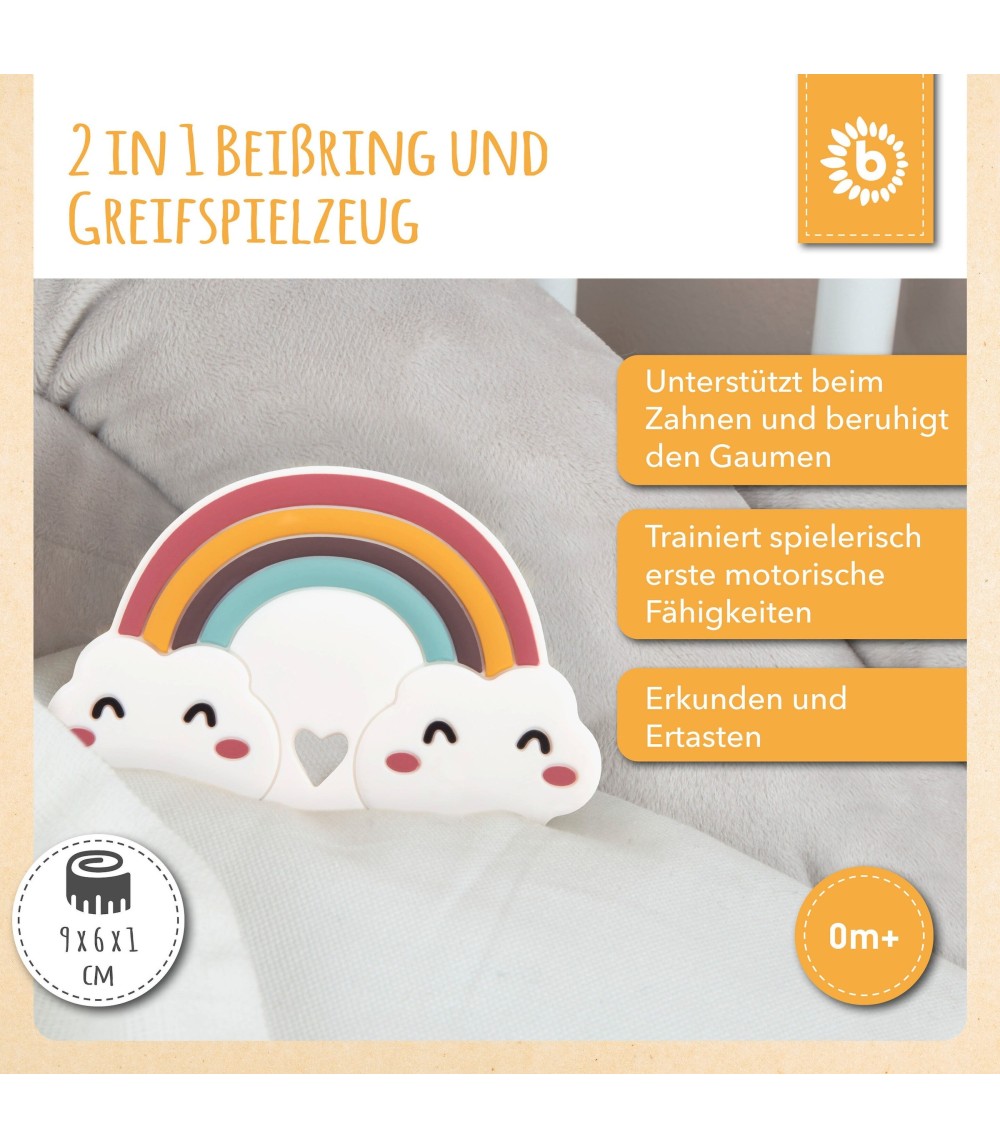 Beißring Silikon Regenbogen - ab Geburt