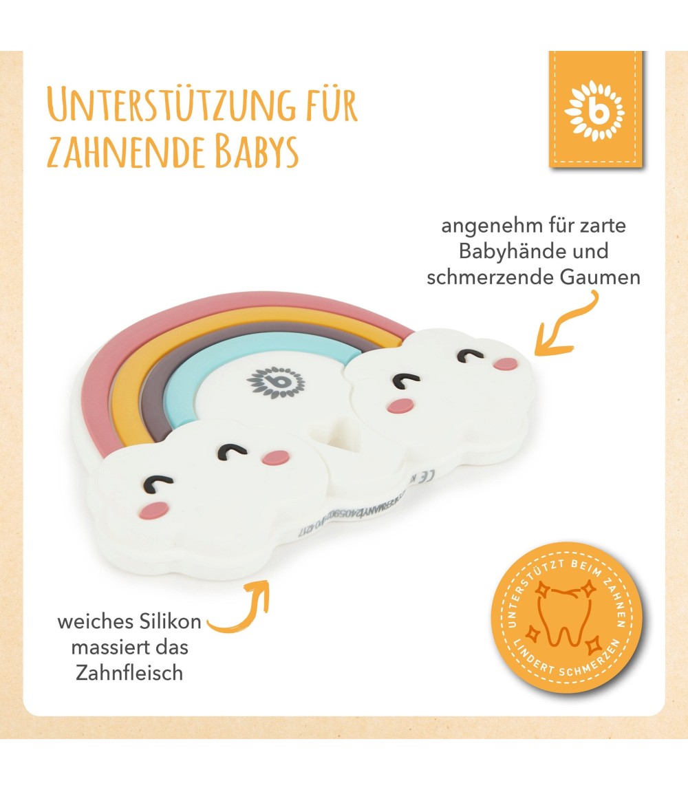 Beißring Silikon Regenbogen - ab Geburt