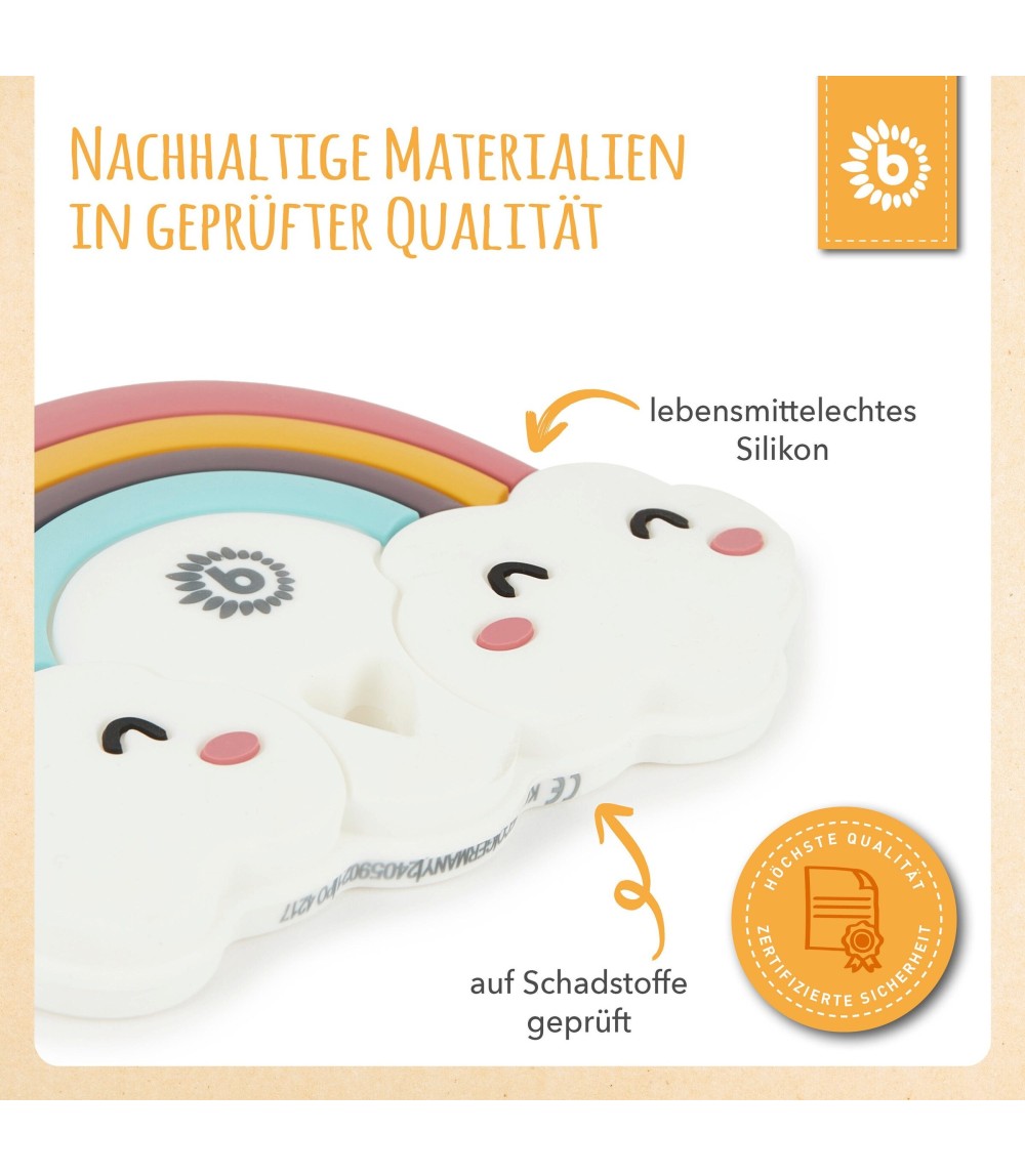 Beißring Silikon Regenbogen - ab Geburt