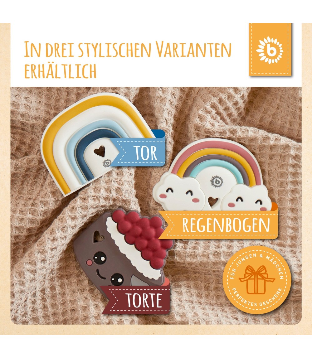 Beißring Silikon Regenbogen - ab Geburt