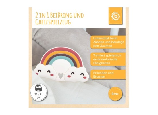 Beißring Silikon Regenbogen - ab Geburt