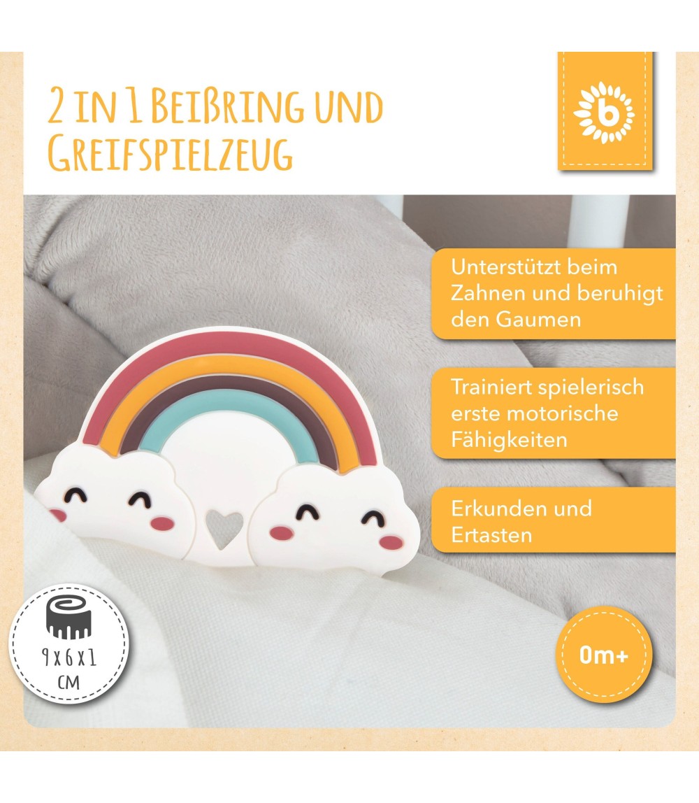 Beißring Silikon Regenbogen - ab Geburt