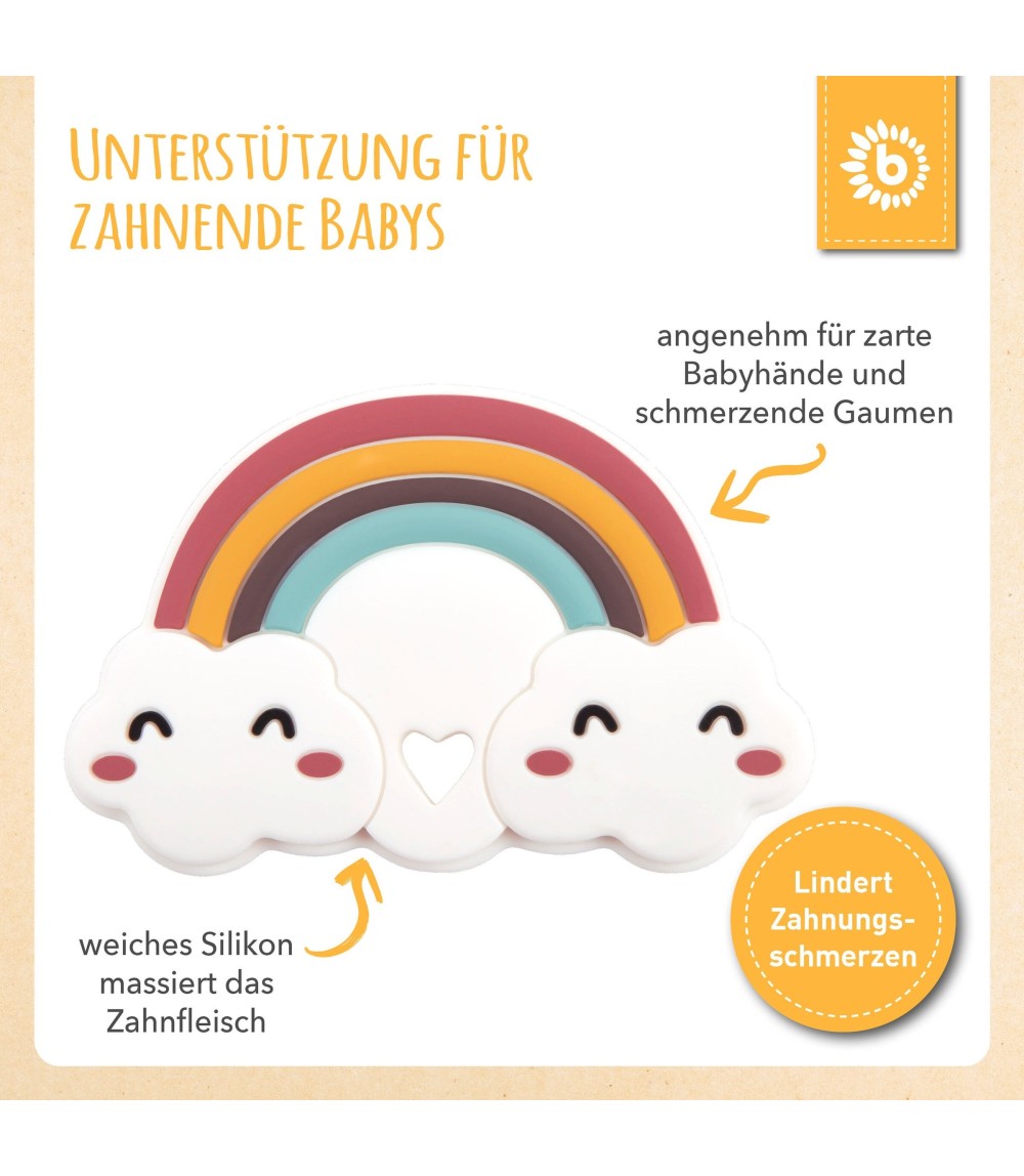 Beißring Silikon Regenbogen - ab Geburt