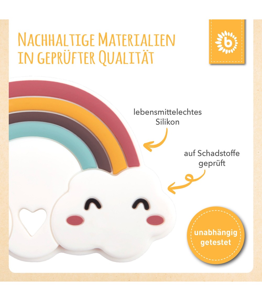 Beißring Silikon Regenbogen - ab Geburt