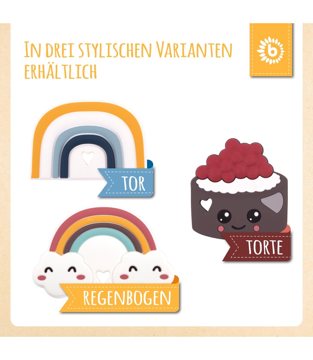 Beißring Silikon Regenbogen - ab Geburt
