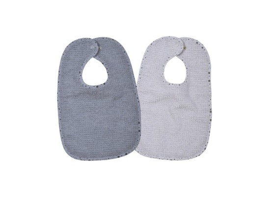 2er-Pack Lätzchen mit Druckknopf 26x40 cm