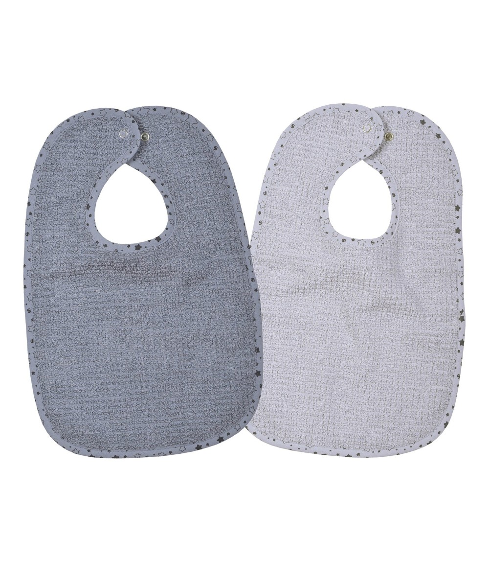 2er-Pack Lätzchen mit Druckknopf 26x40 cm