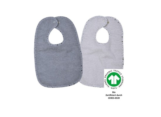 2er-Pack Lätzchen mit Druckknopf 26x40 cm