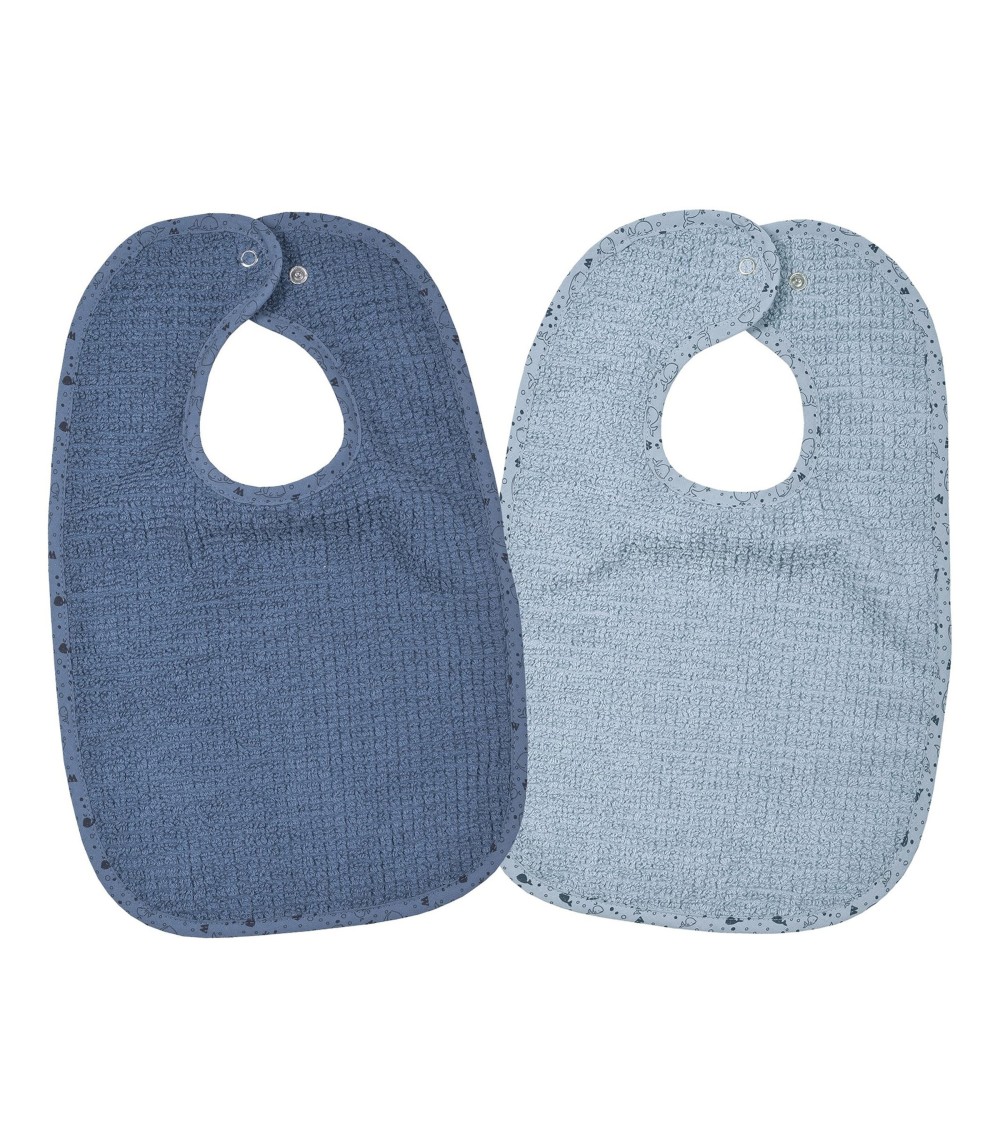 2er-Pack Lätzchen mit Druckknopf 26x40 cm