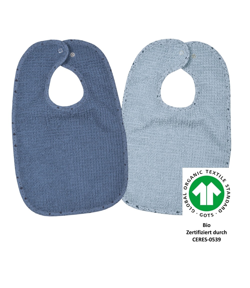 2er-Pack Lätzchen mit Druckknopf 26x40 cm