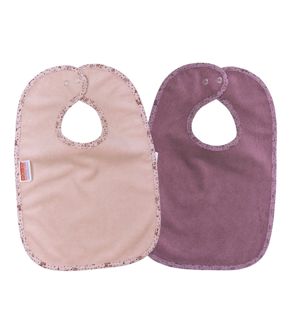 2er-Pack Lätzchen mit Druckknopf 26x40 cm